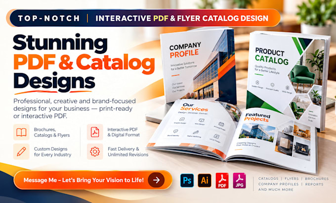 design amazing top notch interactive PDF, flyer and catalogs
