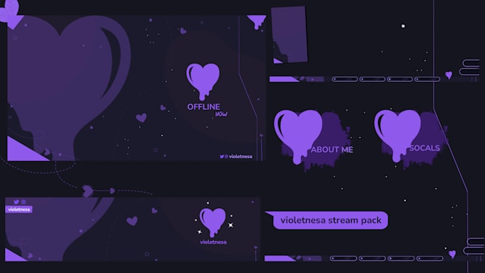 design anime or vtuber twitch, youtube stream overlays
