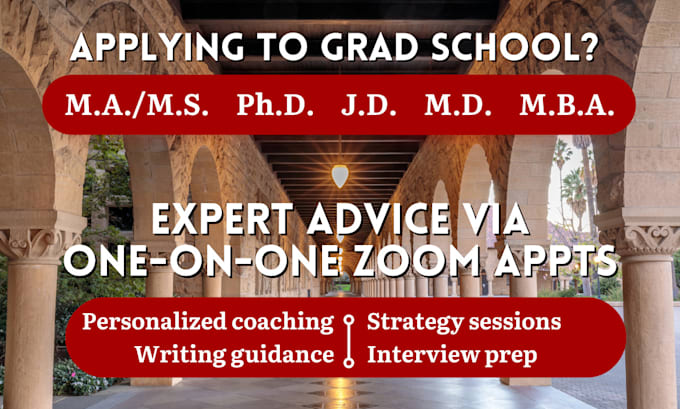 help you strategize your grad school statements via zoom consultation