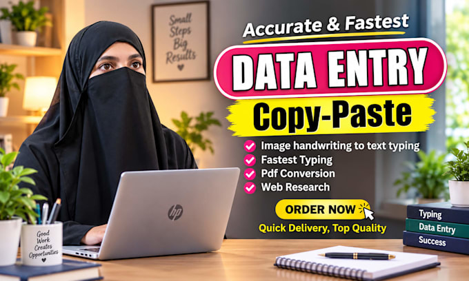 do accurate data entry, handwriting to text typing, copy paste in low price