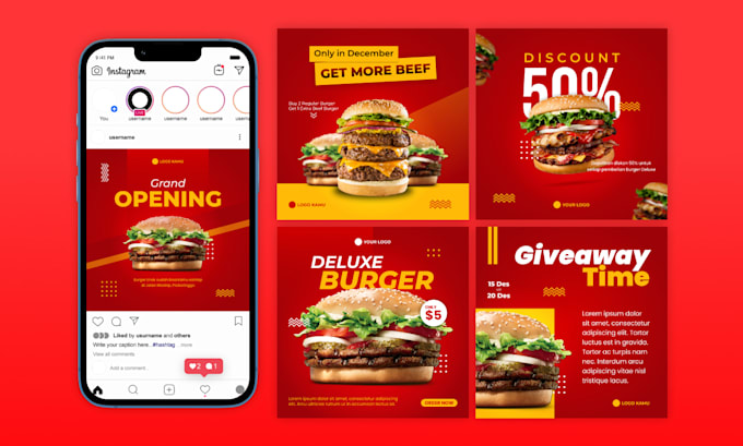 design instagram post and product banner ads