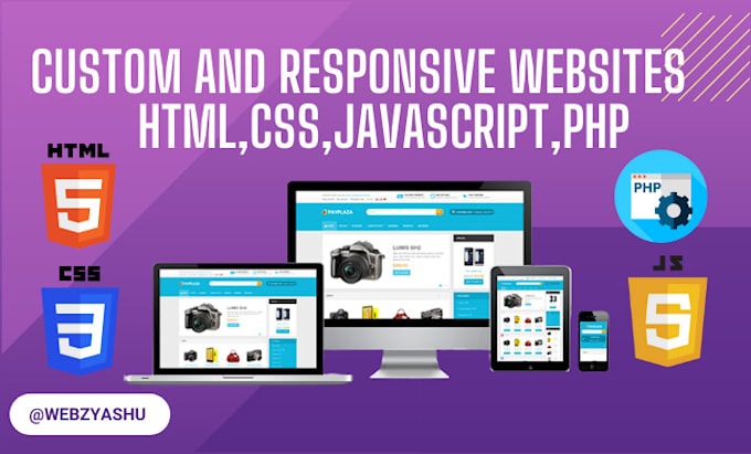 Create and design a responsive web in html, css, js, php, laravel by ...