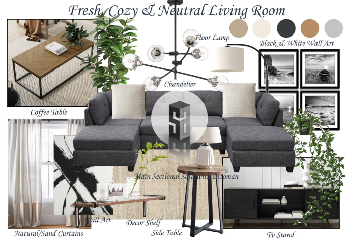 Create interior design mood boards by Alaa__ahmed | Fiverr