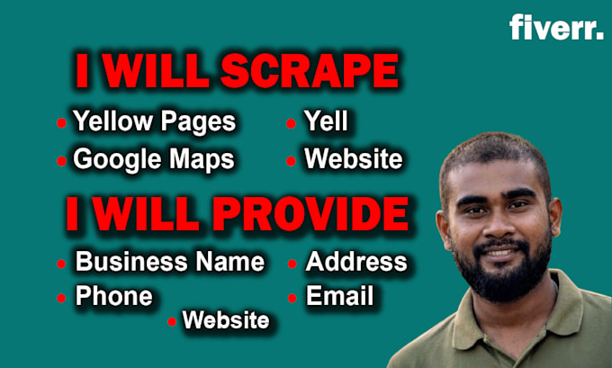 scrape google maps, yellow pages, yell, website email list of UK, USA, germany