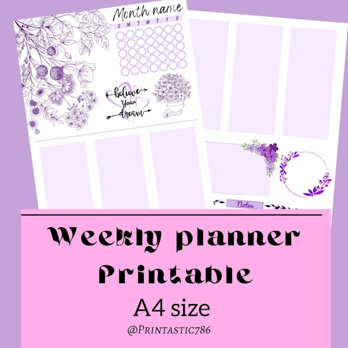 Create high quality custom digital printable planner by Suhana_21 Fiverr