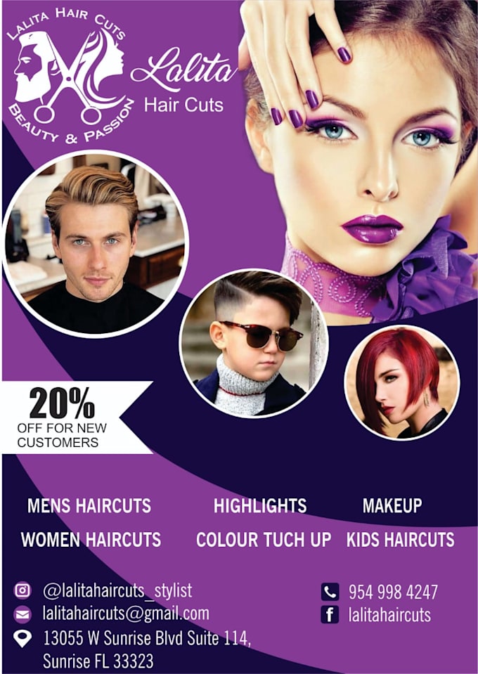 Do hair extension, lash extension, price list, beauty salon flyer by