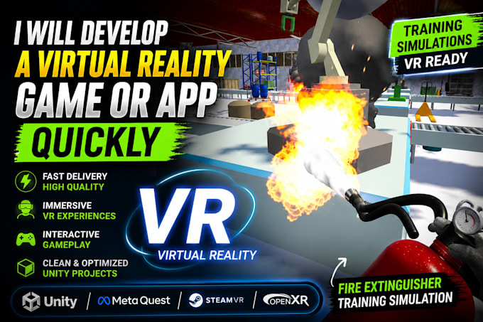 develop a virtual reality game or app using unity engine