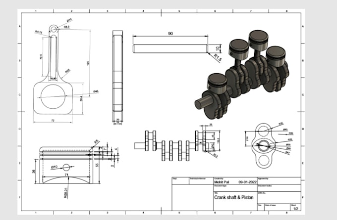 do mechanical 3d model and drawings on solidworks
