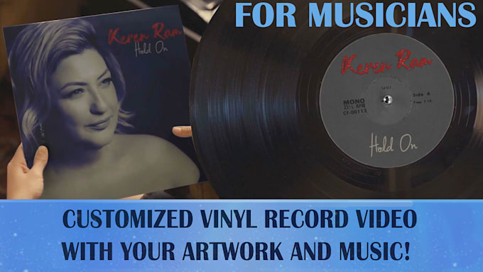 make a customized vinyl record promo video for musicians