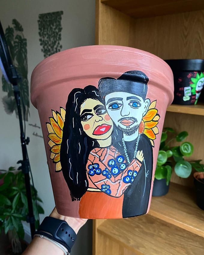 Paint your favourite picture on a plant pot by Andreeaaab Fiverr