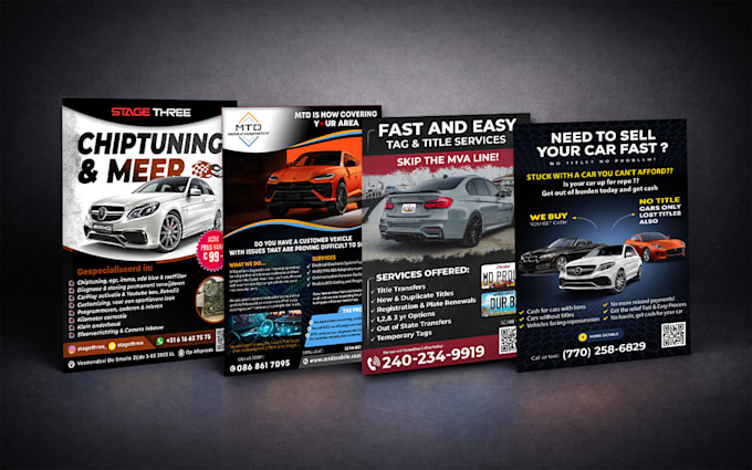 design dealer automotive ads, car truck and service flyers