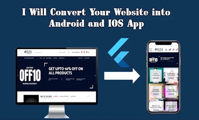 convert website to android app and ios app