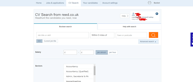 do CV sourcing, recruitment resourcing for you using different UK job boards