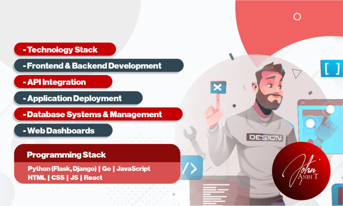 Develop website application dashboard with python flask or django by ...