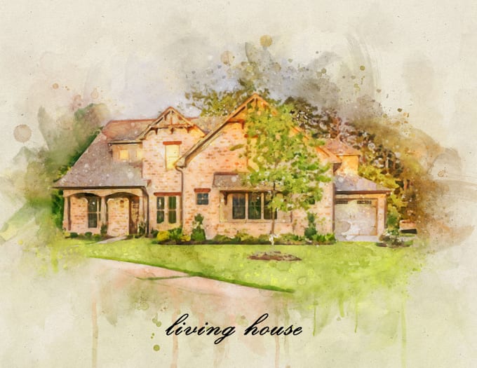 Paint your home, building, house and store photo into watercolor