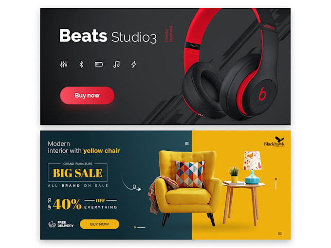 design website banner, header, ads and any custom banner