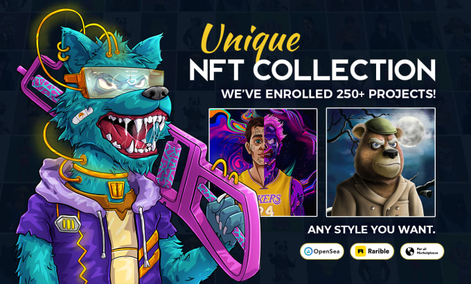 I will design unique nft art and generate collection with metadata