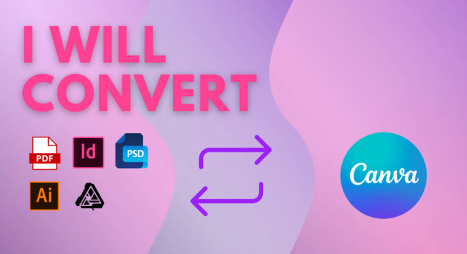 Hire a freelancer to convert indesign, pdf, ai, photoshop files to canva