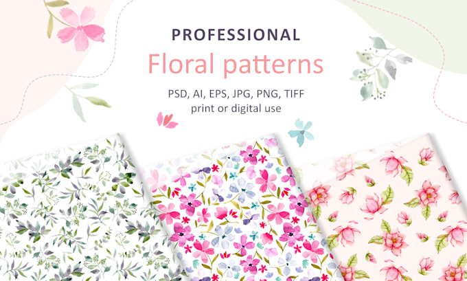 create unique and elegant floral patterns in watercolors
