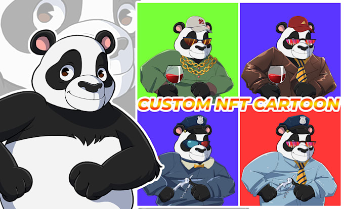 design cartoon mascot style and custom collection for nft