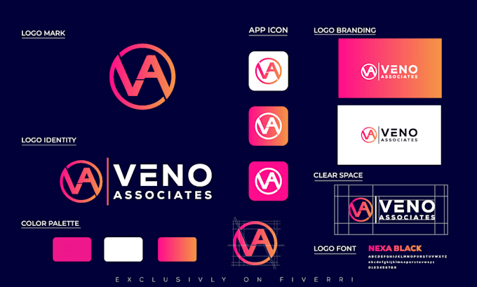 create trendy minimalist business logo and brand style guides