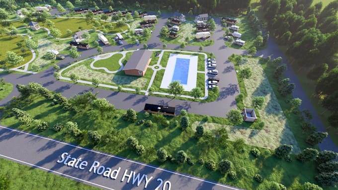 design 2d 3d master plan, site plan, residential commercial development