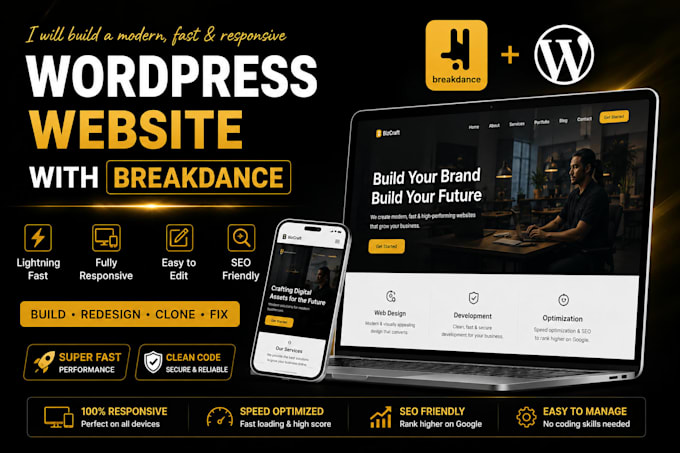 build a professional custom wordpress website with breakdance