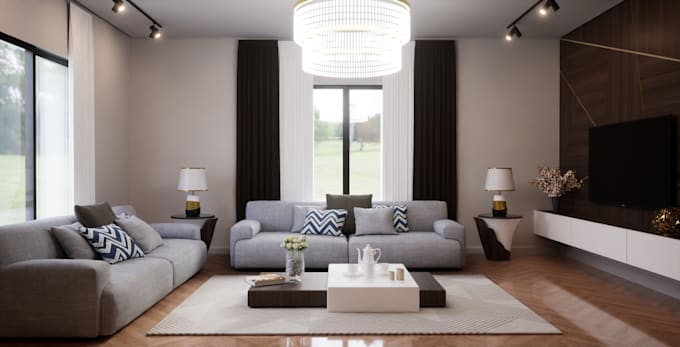 make interior design 3d rendering and sketchup 3d model