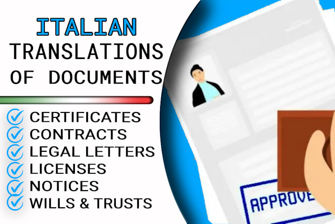 translate documents in italian for legalization