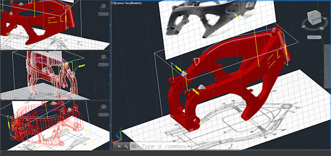 3d modelling, drawing 2d bike parts with autocad