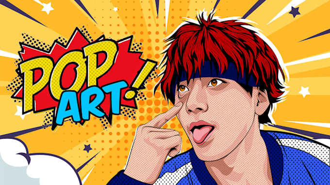 draw a retro pop art roy lichtenstein style in 24 hours