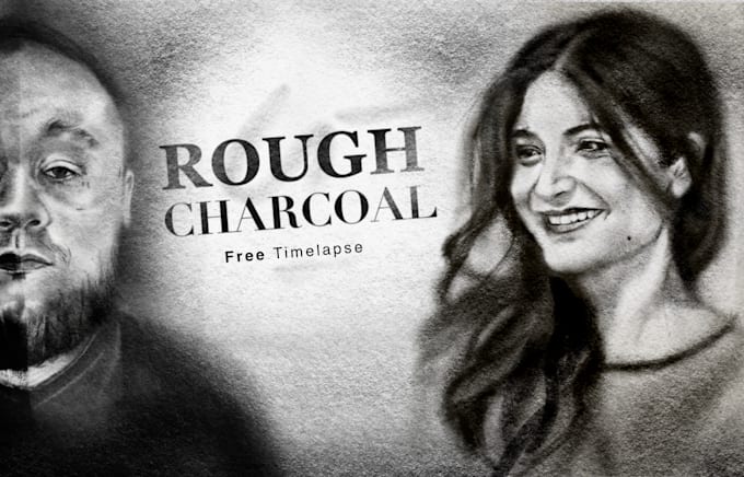 sketch a rough charcoal pencil portrait drawing for you