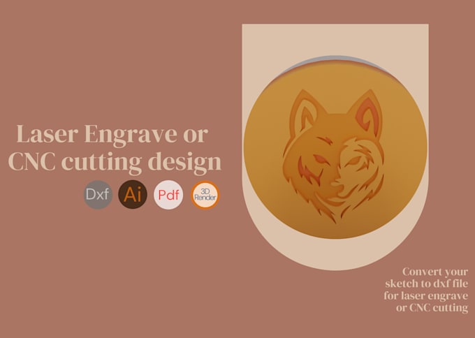 draw custom vector for laser engrave or cnc cutting dxf