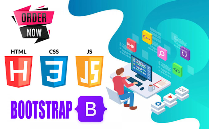 Be your front end web developer using html,css,js and bootstrap by ...
