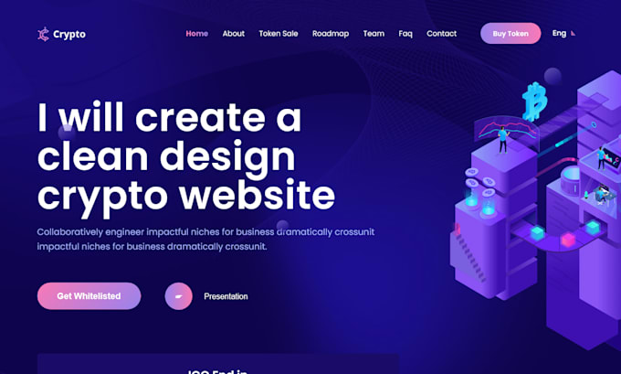 create a clean design cryptocurrency website