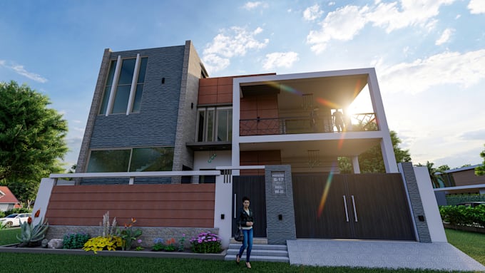 create realistic exterior or interior design render