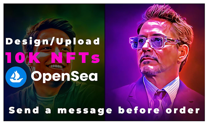 Design, upload nft, nft art to opensea up to 10k by