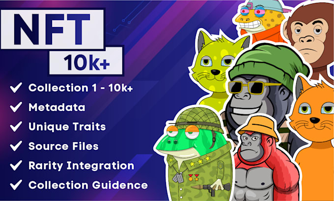 create 10k unique nft collection for crypto art