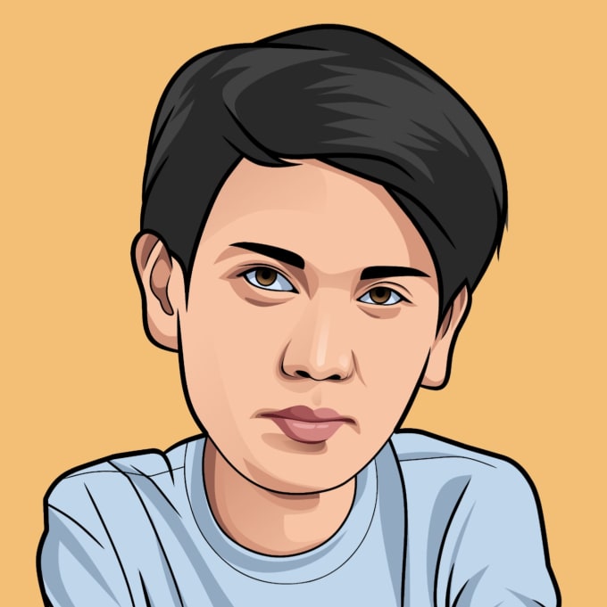 Draw your photo to big head style by Sidikvect | Fiverr