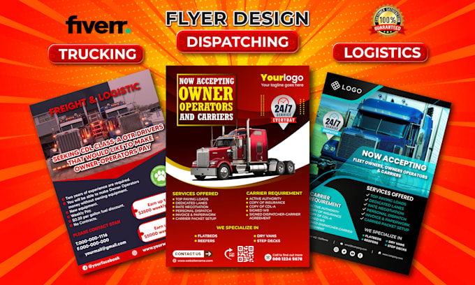 do dispatch flyer, trucking, logistics, freight broker, towing service flyer