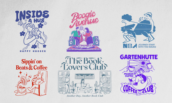 create flat illustration graphic tshirt design