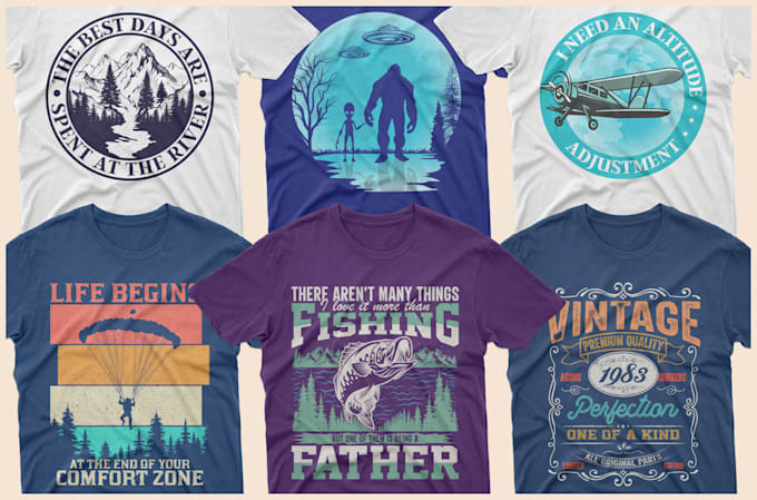 Do vintage bulk, custom graphic t shirt, typography t shirt design by ...