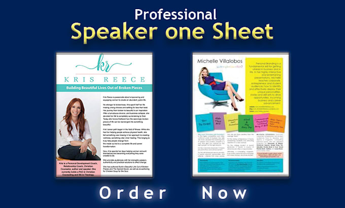 design professional speaker sheet,press kit, media kit, speaker kit