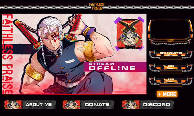 design anime for kick twitch overlays for your stream