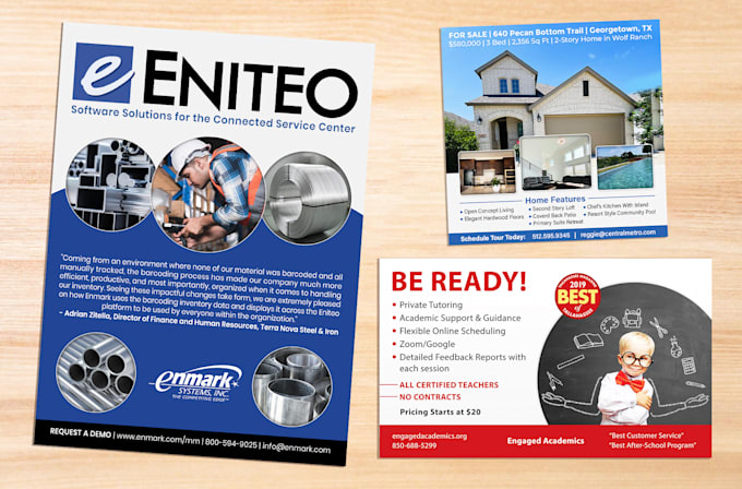 flyer, magazine ad half page ad, quarter page ad design
