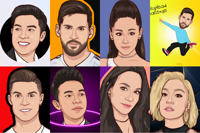 Draw a vector cartoon portrait from your photo in 24 hours by Alifahnk ...