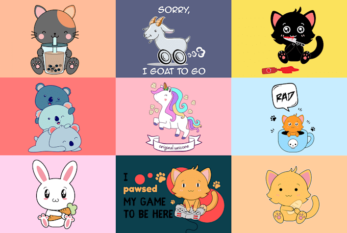 design cute cartoon characters