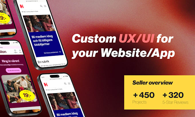 design custom UX and UI for your mobile app and website