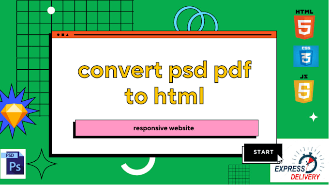 change  and convert psd to responsive html website