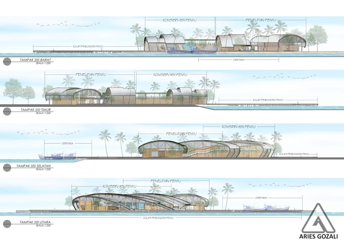 Design 2d elevation and section on autocad and photoshop by Ariesgozali ...